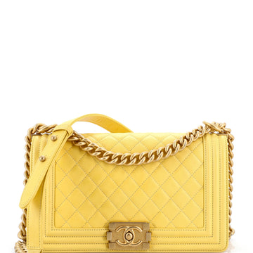 Chanel Boy Flap Bag Quilted Calfskin Old Medium