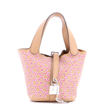 Hermes Picotin Lock Bag Lucky Daisy Printed Swift Micro