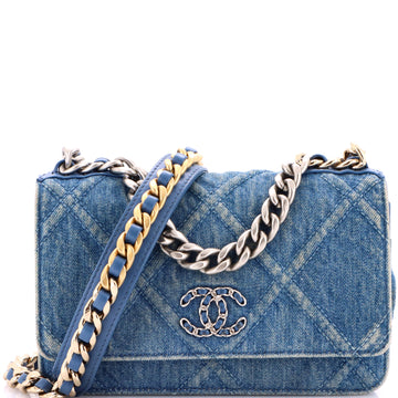 Chanel 19 Wallet on Chain Quilted Denim