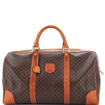 Celine Vintage Duffle Bag Macadam Coated Canvas Medium