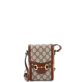 Gucci Horsebit 1955 Crossbody Bag GG Coated Canvas with Leather Mini
