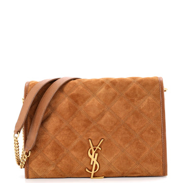 Saint Laurent Becky Shoulder Bag Quilted Suede Small