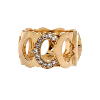 Cartier C de Cartier Link Band Ring 18K Yellow Gold and Diamonds