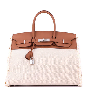 Hermes Fray Fray Birkin Bag Toile and Swift 35