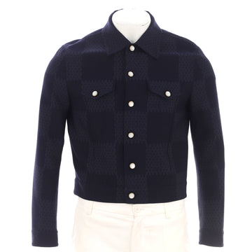 Louis Vuitton Men's Tailored Button Up Trucker Jacket Limited Edition Marque Deposee Damier Giant Wool