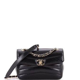 Chanel Miroir Flap Bag Chevron Shiny Lambskin Small