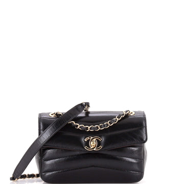 Chanel Miroir Flap Bag Chevron Shiny Lambskin Small