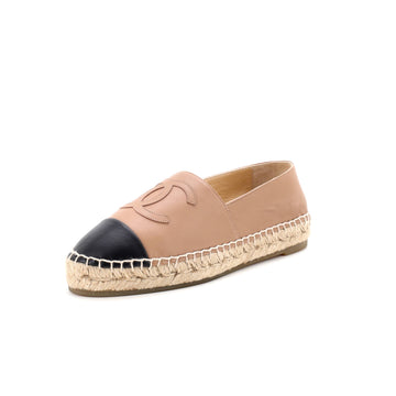 Chanel Women's CC Cap Toe Espadrilles Leather