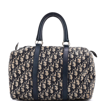 Christian Dior Vintage Trotter Boston Bag Diorissimo Canvas Medium