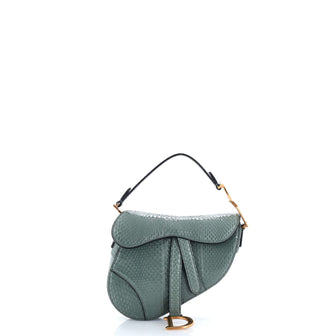 Christian Dior Saddle Handbag Python Mini