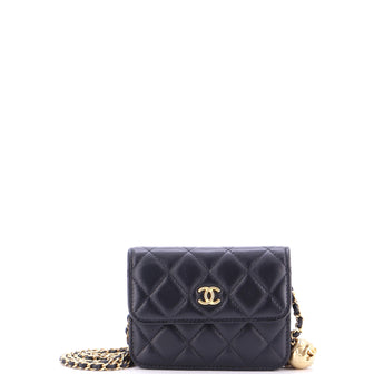 Chanel Pearl Crush Flap Clutch with Chain Quilted Lambskin Mini