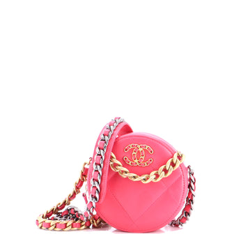 Chanel 19 Round Clutch with Chain Quilted Leather