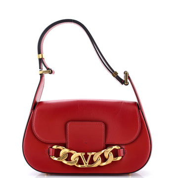 Valentino Garavani VLogo Chain Flap Shoulder Bag Leather Medium