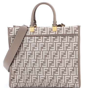 Fendi Sunshine Shopper Tote Zucca Velvet Medium