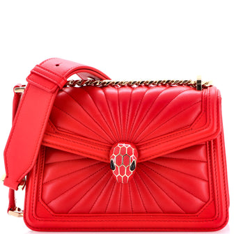 Bvlgari Serpenti Diamond Blast Shoulder Bag Quilted Leather Mini