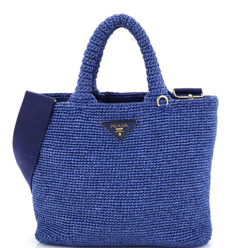 Prada Convertible Open Tote Tricot Raffia Medium