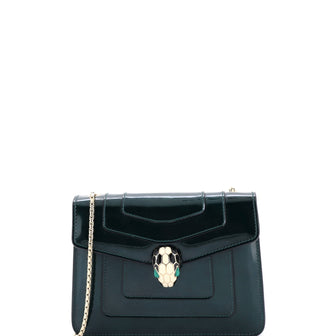 Bvlgari Serpenti Forever Square Shoulder Bag Metallic Leather Small