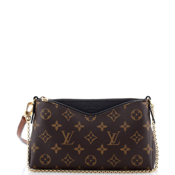 Louis Vuitton Pallas Clutch Monogram Canvas with Leather