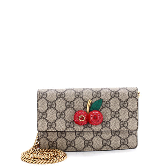 Gucci Cherries Wallet on Chain GG Coated Canvas Mini