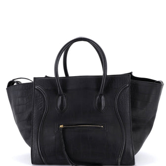 Celine Phantom Bag Crocodile Embossed Leather Large