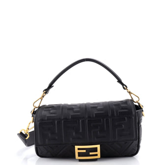 Fendi Baguette NM Bag Zucca Embossed Leather Medium