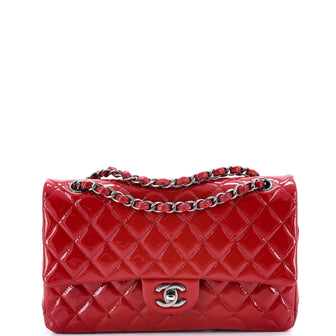 Chanel Classic Double Flap Bag Quilted Patent Medium