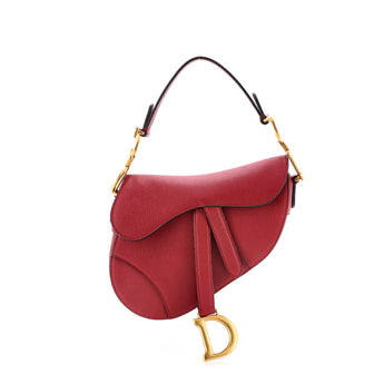 Christian Dior Saddle Handbag Leather Mini