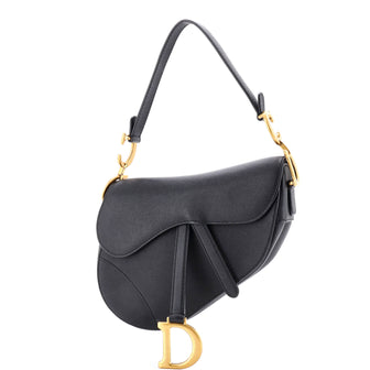 Christian Dior Saddle Handbag Leather Medium