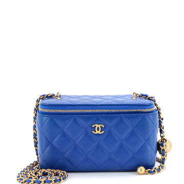 Chanel Pearl Crush Vanity Case with Chain Quilted Lambskin Small