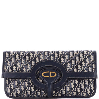 Christian Dior Fold Over Clutch Oblique Canvas