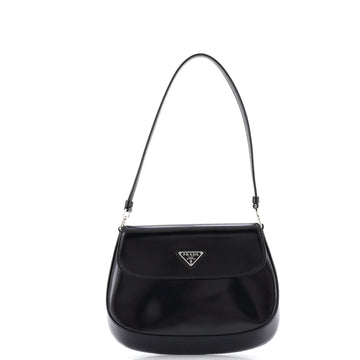 Prada Cleo Flap Shoulder Bag Spazzolato Leather Small