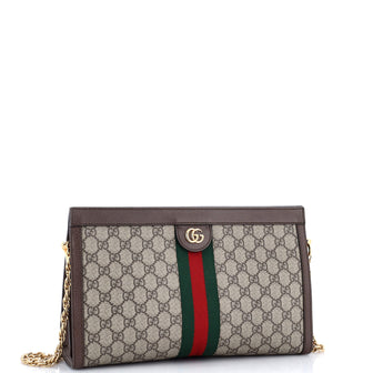 Gucci Ophidia Chain Shoulder Bag GG Coated Canvas Medium