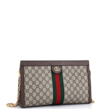 Gucci Ophidia Chain Shoulder Bag GG Coated Canvas Medium