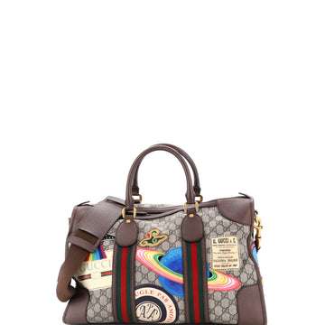 Gucci Courrier Carry On Convertible Duffle GG Coated Canvas with Applique Small