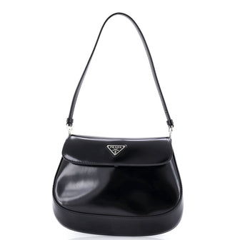 Prada Cleo Flap Shoulder Bag Spazzolato Leather Small
