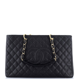 Chanel Grand Shopping Tote Quilted Caviar XL