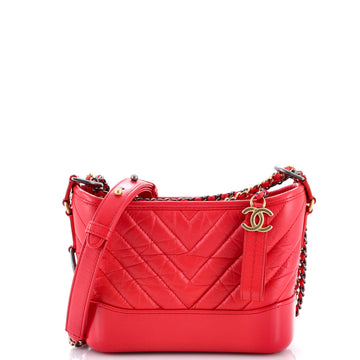 Chanel Gabrielle Hobo Chevron Aged Calfskin Small
