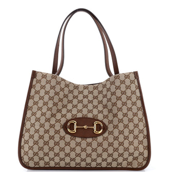 Gucci Horsebit 1955 Tote GG Canvas with Leather Medium