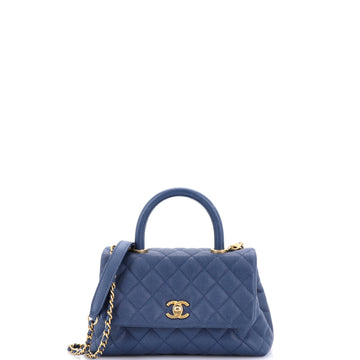 Chanel Coco Top Handle Bag Quilted Caviar Mini