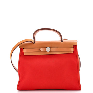 Hermes Herbag Zip Leather and Toile 31