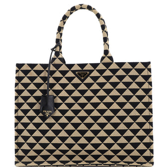 Prada Symbole Shopper Tote Jacquard Large