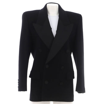 Saint Laurent Women's Double Breasted Blazer Wool