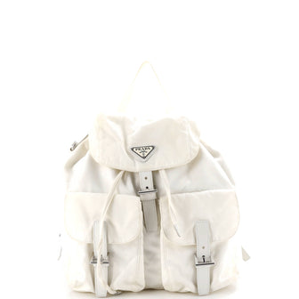 Prada Vela Double Front Pocket Backpack Tessuto with Saffiano Leather Medium