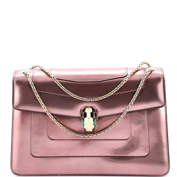 Bvlgari Serpenti Forever Shoulder Bag Metallic Leather Medium