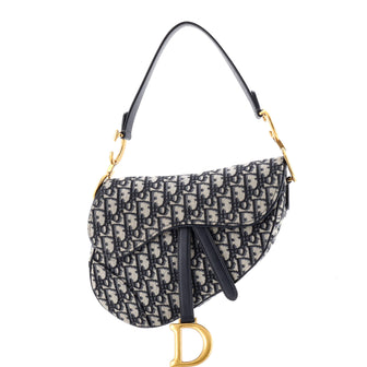 Christian Dior Saddle Handbag Oblique Canvas Medium