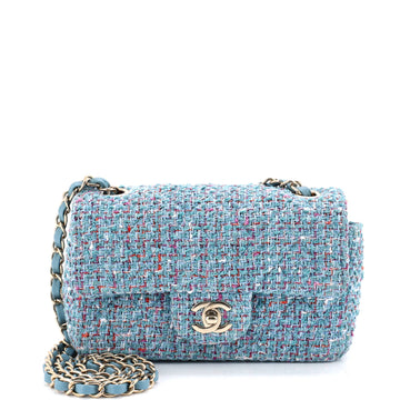 Chanel Classic Single Flap Bag Quilted Tweed Mini