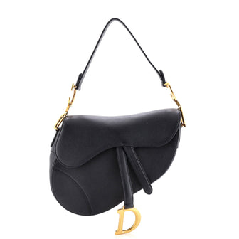 Christian Dior Saddle Handbag Leather Medium