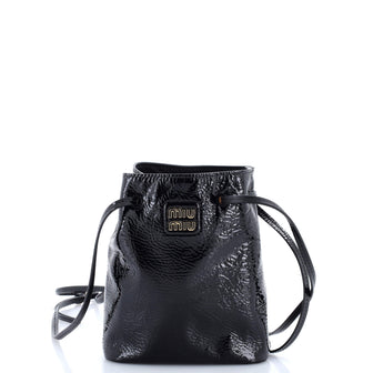 Miu Miu Aviator Bucket Bag Patent Mini