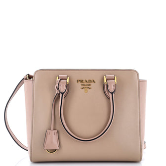 Prada Convertible Tote Saffiano with Soft Calf Medium