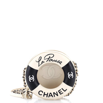 Chanel Lifesaver Round Crossbody Bag Lambskin Small